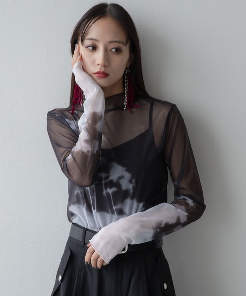 HARE(ハレ)の「mistyforestタイトシアートップス(HARE)(Tシャツ/カットソー・レディース・ブラック/グリーン・FREE)」の7枚目の写真