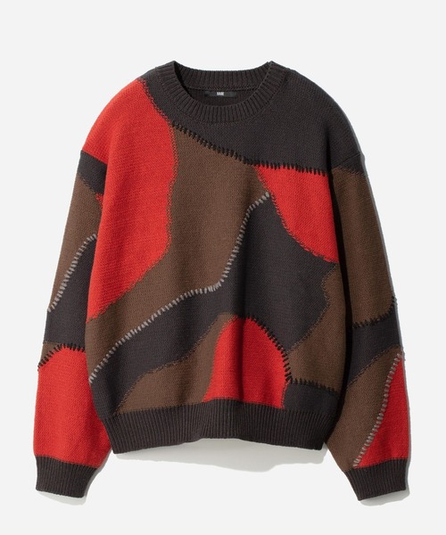 HARE(ハレ)の「サイコウチクステッチニットプルオーバー(HARE)(ニット/セーター・メンズ・ブラック/ブラウン・FREE)」の4枚目の写真