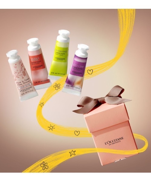 L'OCCITANE（ロクシタン）の「【数量限定ギフト】ハンドクリーム GIFT WITH HAPPINESS ミニサイズのハンドクリーム4本 ギフトセット ショッパーバッグ付き（ボディケアキット/ギフトセット・レディース・その他・FREE）」の13枚目の写真