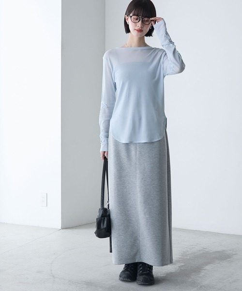 forksy.】前後2way ニュアンス コード刺繍デザインスリーブ シアー