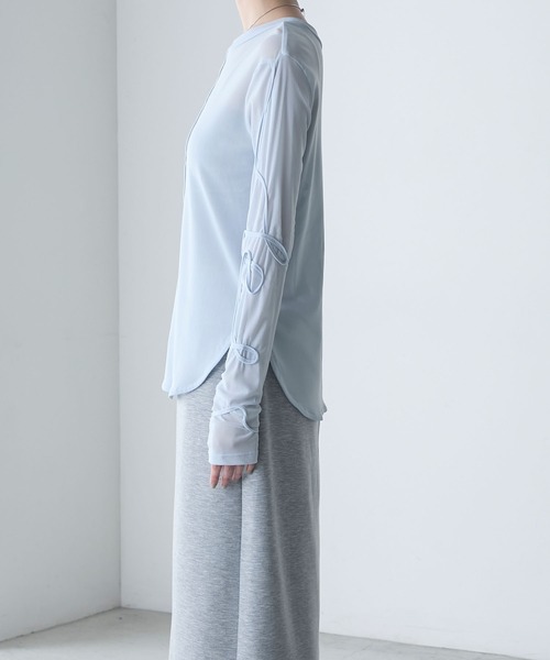 フィットモア　刺繍ダブルカラーレイヤードトップス 新品未使用タグ付き】Fitmore 刺繍ダブルカラーレイヤード