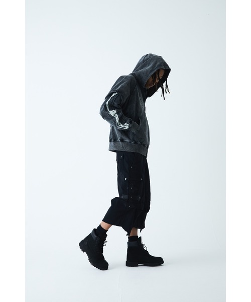 フーディー｜Fire Bones Layered Sleeve Zip Hoodie｜SUPPLIER