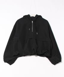 ソフトグログランフード付きプルオーバー