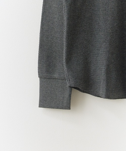 MILLER（ミラー）の「R.P.miller/ミラー Waffle Henley Long Sleeve Tee ワッフル ヘンリーネック 長袖Tシャツ サーマル ロンT（Tシャツ/カットソー・メンズ・ホワイト/グレー・M/L/LL）」の9枚目の写真