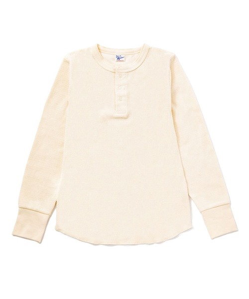 MILLER（ミラー）の「R.P.miller/ミラー Waffle Henley Long Sleeve Tee ワッフル ヘンリーネック 長袖Tシャツ サーマル ロンT（Tシャツ/カットソー・メンズ・ホワイト/グレー・M/L/LL）」の5枚目の写真