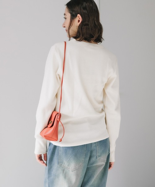 MILLER（ミラー）の「R.P.miller/ミラー Waffle Henley Long Sleeve Tee ワッフル ヘンリーネック 長袖Tシャツ サーマル ロンT（Tシャツ/カットソー・メンズ・ホワイト/グレー・M/L/LL）」の13枚目の写真