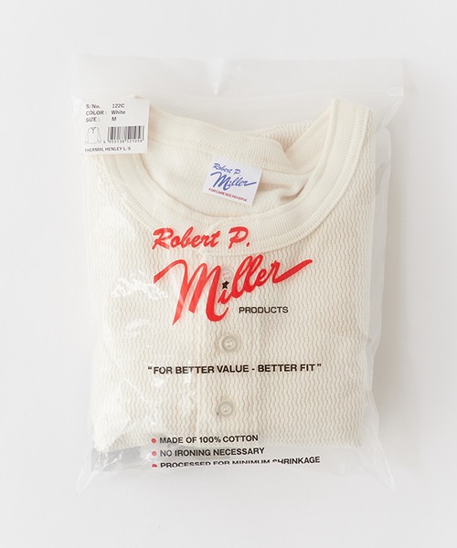 MILLER（ミラー）の「R.P.miller/ミラー Waffle Henley Long Sleeve Tee ワッフル ヘンリーネック 長袖Tシャツ サーマル ロンT（Tシャツ/カットソー・メンズ・ホワイト/グレー・M/L/LL）」の11枚目の写真