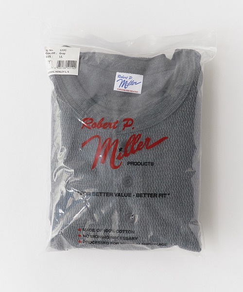 MILLER（ミラー）の「R.P.miller/ミラー Waffle Henley Long Sleeve Tee ワッフル ヘンリーネック 長袖Tシャツ サーマル ロンT（Tシャツ/カットソー・メンズ・ホワイト/グレー・M/L/LL）」の19枚目の写真