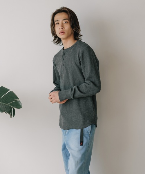 MILLER（ミラー）の「R.P.miller/ミラー Waffle Henley Long Sleeve Tee ワッフル ヘンリーネック 長袖Tシャツ サーマル ロンT（Tシャツ/カットソー・メンズ・ホワイト/グレー・M/L/LL）」の20枚目の写真