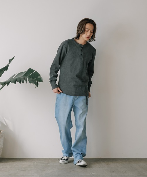 MILLER（ミラー）の「R.P.miller/ミラー Waffle Henley Long Sleeve Tee ワッフル ヘンリーネック 長袖Tシャツ サーマル ロンT（Tシャツ/カットソー・メンズ・ホワイト/グレー・M/L/LL）」の22枚目の写真