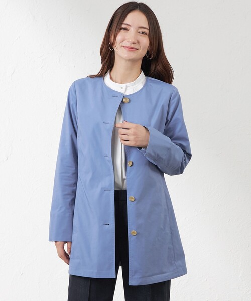 amaca(アマカ)の「【花粉防止・撥水】【Anniversary Piece】ポランガード3WAYステンカラーコート(ステンカラーコート・レディース・ブルー系その他4/ダークネイビー/ベージュ・38/40)」の12枚目の写真