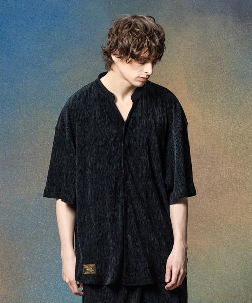 glamb(グラム)の「Glamour Crepe Shirt / グラマークレープシャツ(シャツ/ブラウス・メンズ・ブラック/ホワイト/ブルー・S/M/L)」の2枚目の写真