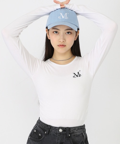 MUCENT(ムセント)の「MUCENT/CROPシャーリングロングスリーブ(Tシャツ/カットソー・レディース・ホワイト・FREE)」の8枚目の写真