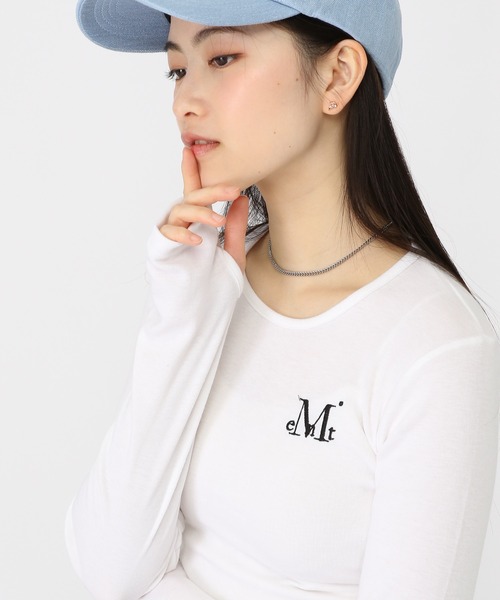 MUCENT(ムセント)の「MUCENT/CROPシャーリングロングスリーブ(Tシャツ/カットソー・レディース・ホワイト・FREE)」の9枚目の写真