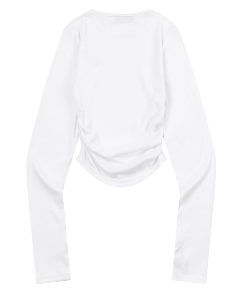 MUCENT(ムセント)の「MUCENT/CROPシャーリングロングスリーブ(Tシャツ/カットソー・レディース・ホワイト・FREE)」の10枚目の写真