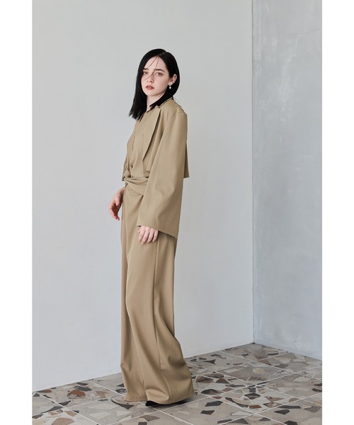 niana（ニアナ）の「プラクティカルショートジャケットセットアップ 2点セット パンツドレス オールインワン 結婚式 同窓会 入学式 卒業式 セレモニー パーティードレス オケージョンドレス お呼ばれ（パンツドレス・レディース・カーキ/キャメル/ブラック・L/M/S）」の13枚目の写真