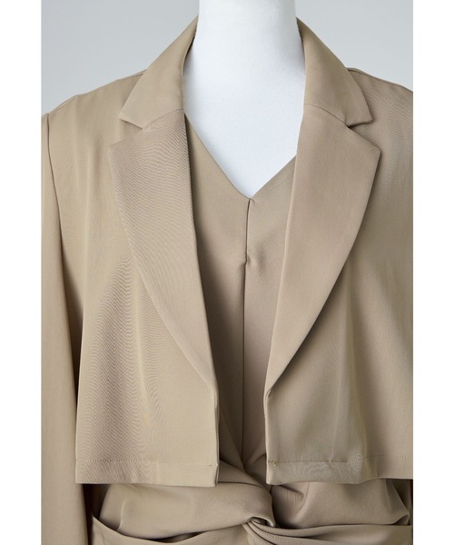 niana（ニアナ）の「プラクティカルショートジャケットセットアップ 2点セット パンツドレス オールインワン 結婚式 同窓会 入学式 卒業式 セレモニー パーティードレス オケージョンドレス お呼ばれ（パンツドレス・レディース・カーキ/キャメル/ブラック・L/M/S）」の21枚目の写真