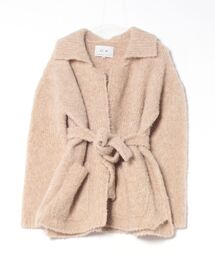 REAL CUBE | 日本製ベルト付きウール混ニットガウン(その他アウター)