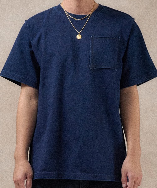 Hub&Spoke(ハブアンドスポーク)の「HUB&SPOKE ポケ Tee(Tシャツ/カットソー・メンズ・ダークインディゴブルー/ライトインディゴブルー/インディゴブルー・X-LARGE/LARGE/MEDIUM)」の7枚目の写真
