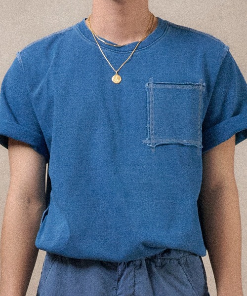 Hub&Spoke(ハブアンドスポーク)の「HUB&SPOKE ポケ Tee(Tシャツ/カットソー・メンズ・ダークインディゴブルー/ライトインディゴブルー/インディゴブルー・X-LARGE/LARGE/MEDIUM)」の9枚目の写真