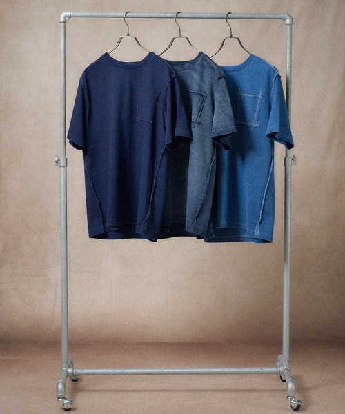 Hub&Spoke(ハブアンドスポーク)の「HUB&SPOKE ポケ Tee(Tシャツ/カットソー・メンズ・ダークインディゴブルー/ライトインディゴブルー/インディゴブルー・X-LARGE/LARGE/MEDIUM)」の10枚目の写真