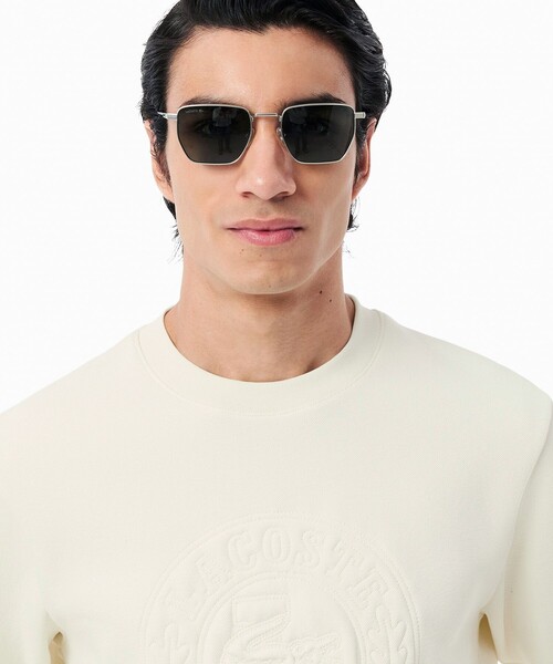 LACOSTE(ラコステ)の「トーン・オン・トーンローレルステッチダブルフェイスクルーネックスウェット(スウェット・メンズ・ダークグリーン/ホワイト・2/3/4/5)」の11枚目の写真