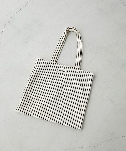 セール】【forksy.】カラーストライプ パイル地 トートバッグ（トート