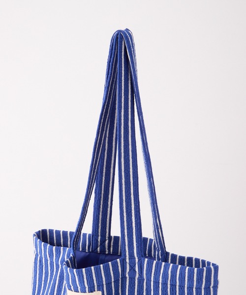 forksy.】カラーストライプ パイル地 トートバッグ forksy