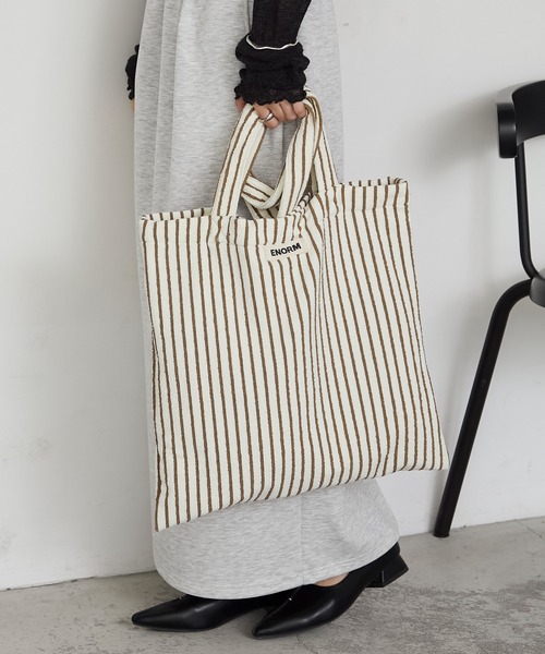 forksy.】カラーストライプ パイル地 トートバッグ forksy.│MONO-MART