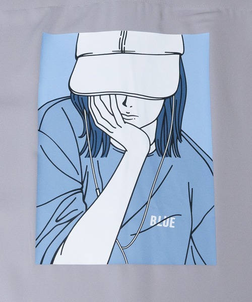 Naive magic(ナイーブマジック)の「【a】〔Naive Magic〕ナチュラルストレッチ BLUE/GREEN Girlイラストプリント 半袖シャツ(シャツ/ブラウス・メンズ・ホワイト系1/ホワイト系2/ブラック系2/ベージュ系1/ブルー/ブラック系1/ベージュ系2/ミント・MEDIUM/LARGE)」の22枚目の写真