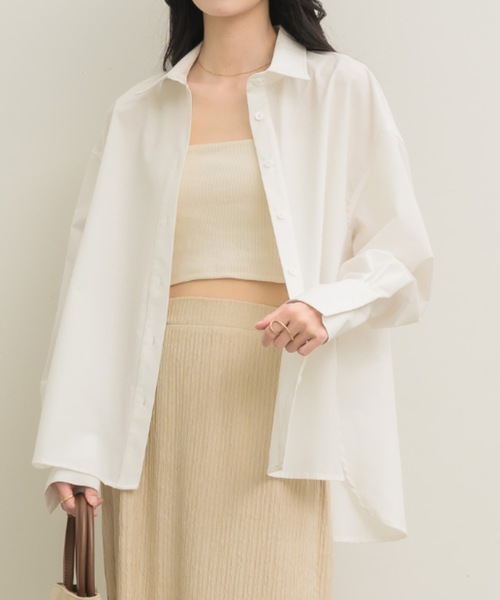 NEUNA（ヌナ）の「【ラッシュガードとしても使える！】オーバーサイズベーシックシャツ（シャツ/ブラウス・レディース・オフホワイト/ブラック・FREE）」の10枚目の写真