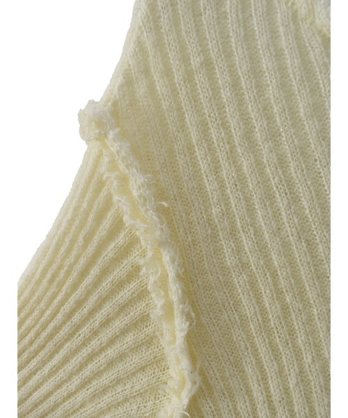 Reurie'(レウリィ)の「クラッシュリブニット/crush rib knit 長袖 ダメージ加工 カジュアル 韓国ファッション シンプル Y2K(ニット/セーター・レディース・ブラック/アイボリー・FREE)」の12枚目の写真
