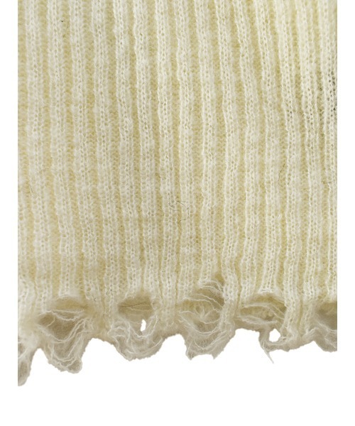 Reurie'(レウリィ)の「クラッシュリブニット/crush rib knit 長袖 ダメージ加工 カジュアル 韓国ファッション シンプル Y2K(ニット/セーター・レディース・ブラック/アイボリー・FREE)」の13枚目の写真