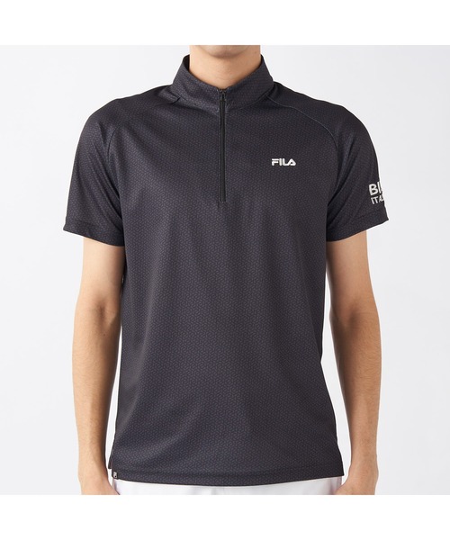 FILA GOLF（フィラゴルフ ）の「FILA GOLF/フィラ ゴルフ ゴルフウェア 遮熱 接触冷感 変形ラグランスリーブ ハーフジップ 半袖 シャツ Tシャツ（Tシャツ/カットソー・メンズ・ホワイト/ダークグリーン/ブラック・LL/M/L）」の12枚目の写真