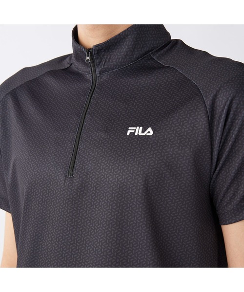 FILA GOLF（フィラゴルフ ）の「FILA GOLF/フィラ ゴルフ ゴルフウェア 遮熱 接触冷感 変形ラグランスリーブ ハーフジップ 半袖 シャツ Tシャツ（Tシャツ/カットソー・メンズ・ホワイト/ダークグリーン/ブラック・LL/M/L）」の15枚目の写真
