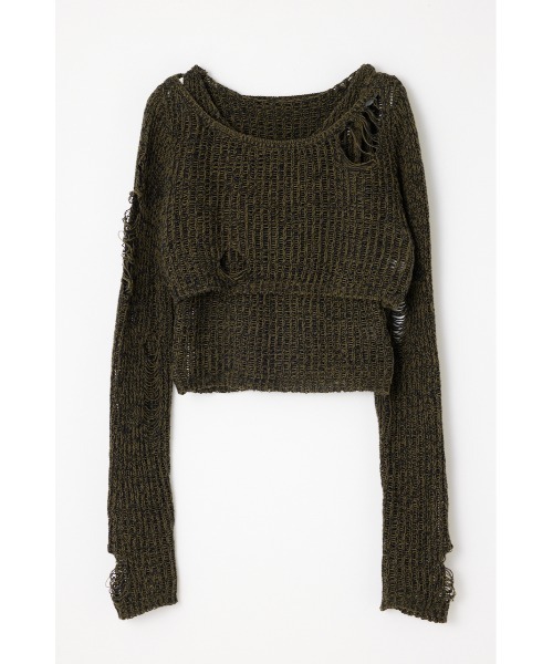 LAGUA GEM クラッシュニット LAGUA GEM | CRASH ASYMMETRY ニット (ニット ) |SHEL'TTER WEBSTORE