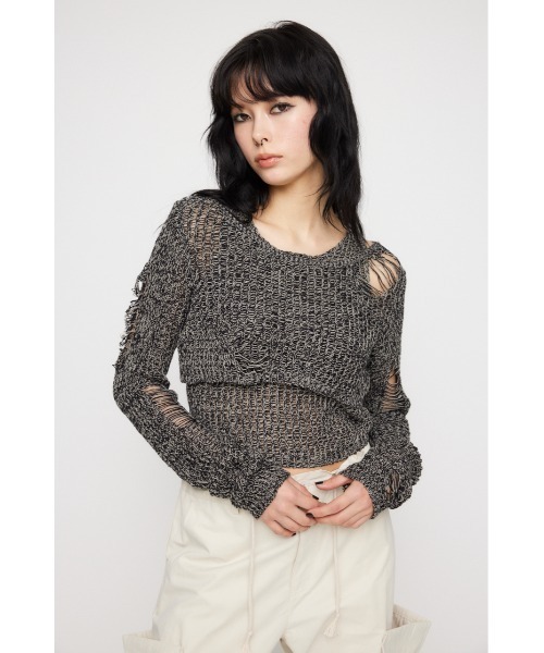 LAGUA GEM(ラグアジェム)の「CRASH COMPACT 2PIECE トップス(ニット/セーター・レディース・アイボリー/ブラック/カーキ・FREE)」の8枚目の写真