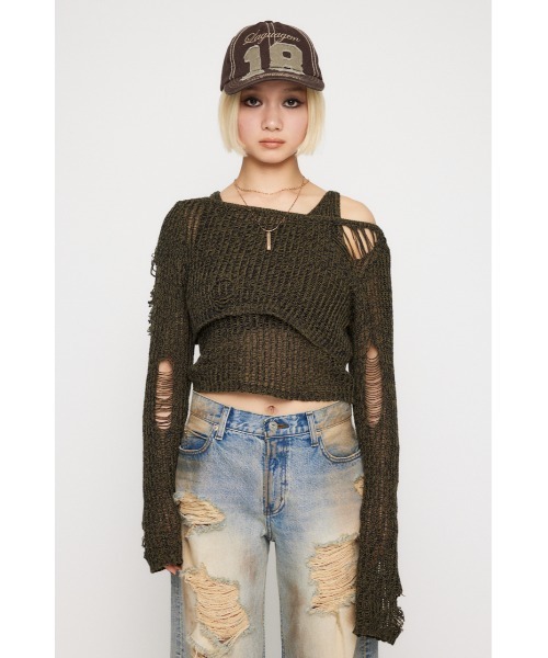 LAGUA GEM ニット セーター CRASH COMPACT 2PIECE トップス
