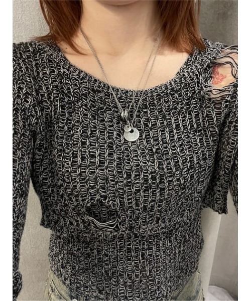 LAGUA GEM(ラグアジェム)の「CRASH COMPACT 2PIECE トップス(ニット/セーター・レディース・アイボリー/ブラック/カーキ・FREE)」の14枚目の写真