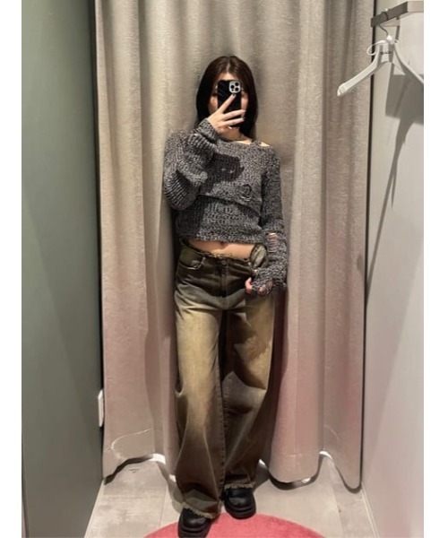 LAGUA GEM(ラグアジェム)の「CRASH COMPACT 2PIECE トップス(ニット/セーター・レディース・アイボリー/ブラック/カーキ・FREE)」の15枚目の写真