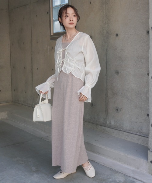 Bab（バブ）の「ギャザーキャンディースリーブブラウス（シャツ/ブラウス・レディース・ブラック/オフホワイト/B/A・M）」の7枚目の写真