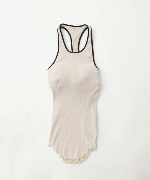 HAKUJI ボーダータンクトップ セール】【HAKUJI/ハクジ】Twist cotton asym bra タンクトップ