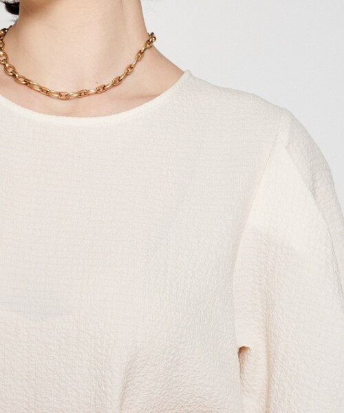 cloenc(クロエンス)の「【手洗い可】フレアチュニックブラウス(シャツ/ブラウス・レディース・オフホワイト/チャコールグレー・02)」の14枚目の写真