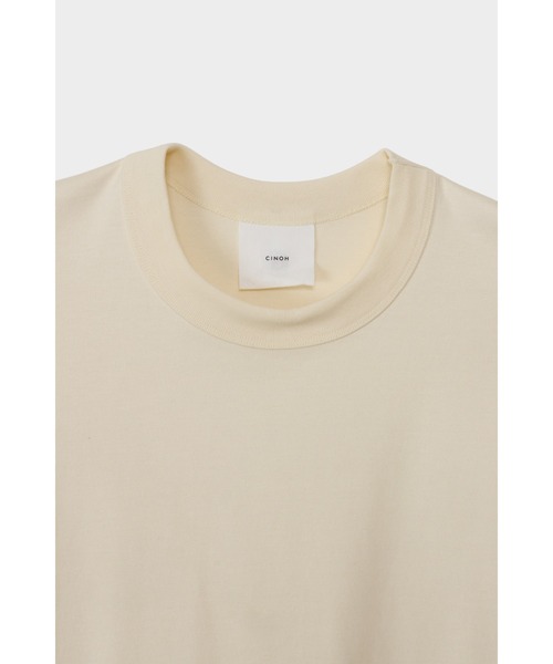 【定価24,200円】CINOH OリングスリーブTシャツ ベージュ 別注 SHEER HALF SLEEVE SHIRT｜CINOH チノ