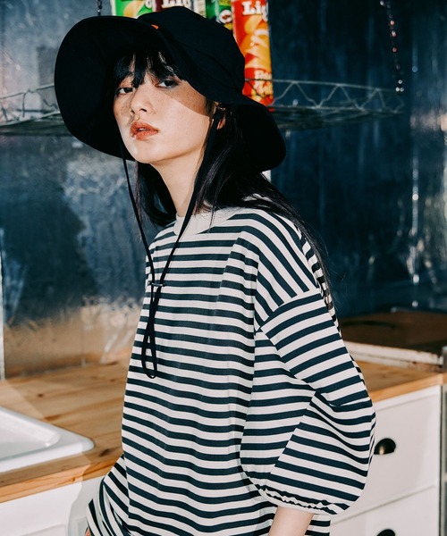 niko and...（ニコアンド）の「【MODE NORM CORE】 コットン天竺3Dスリーブプルオーバー（Tシャツ/カットソー・レディース・グレー/チャコール/ダークブルー/スモーク・MEDIUM/LARGE）」の4枚目の写真