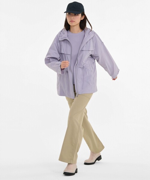 AIGLE（エーグル）の「軽量 撥水 UVカット パッカブル ライトウェイトフーデッドナイロンジャケット（ナイロンジャケット・レディース・モスグリーン/パープル・XS/M/S）」の9枚目の写真