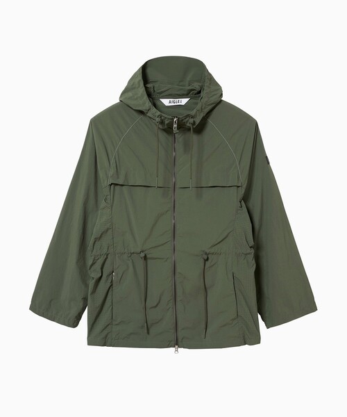 AIGLE（エーグル）の「軽量 撥水 UVカット パッカブル ライトウェイトフーデッドナイロンジャケット（ナイロンジャケット・レディース・モスグリーン/パープル・XS/M/S）」の12枚目の写真