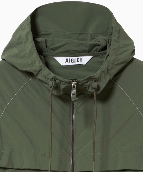 AIGLE（エーグル）の「軽量 撥水 UVカット パッカブル ライトウェイトフーデッドナイロンジャケット（ナイロンジャケット・レディース・モスグリーン/パープル・XS/M/S）」の14枚目の写真
