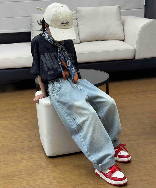 aimoha(アイモハ)の「【aimoha-KIDS-】ダメージデニムパンツ(デニムパンツ・キッズ・ブルー・90/100/110/120/130)」の4枚目の写真