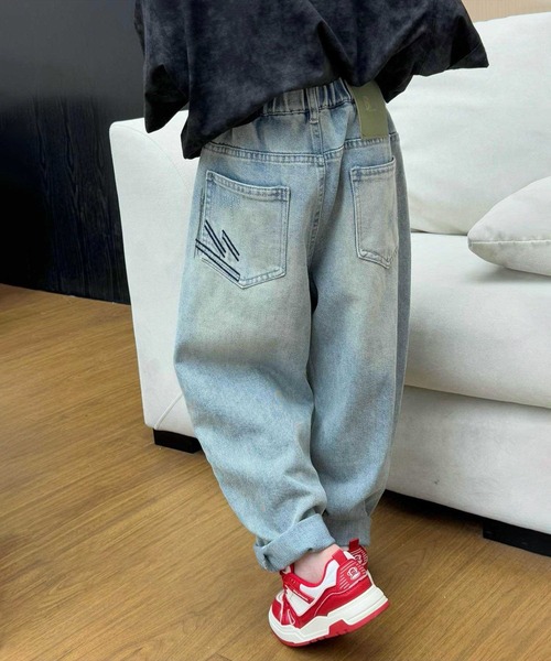 aimoha(アイモハ)の「【aimoha-KIDS-】ダメージデニムパンツ(デニムパンツ・キッズ・ブルー・90/100/110/120/130)」の5枚目の写真